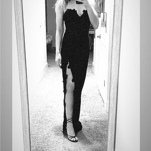 Lulu's Strapless Black Gown